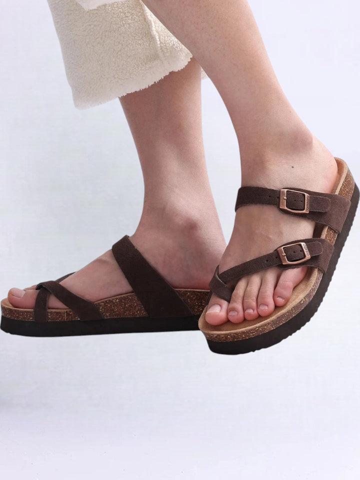 Orado™ | Sandali Slide in Camoscio con Plantare in Sughero